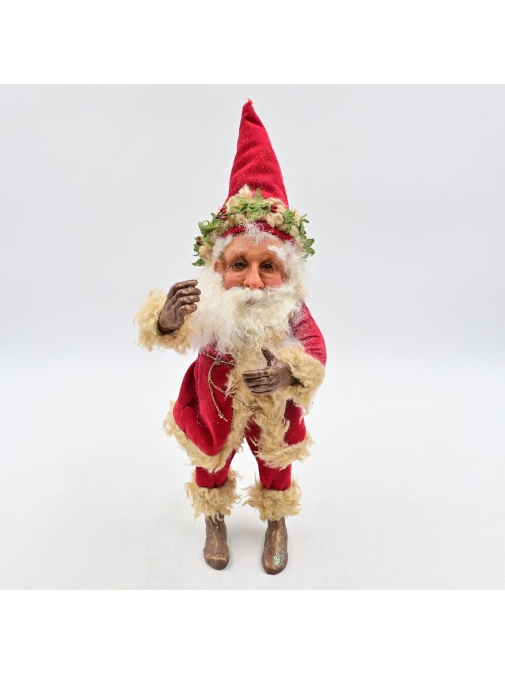 Demdaco Drolleries Christmas Santa Claus Figurine Holiday Doll 13" Vintage